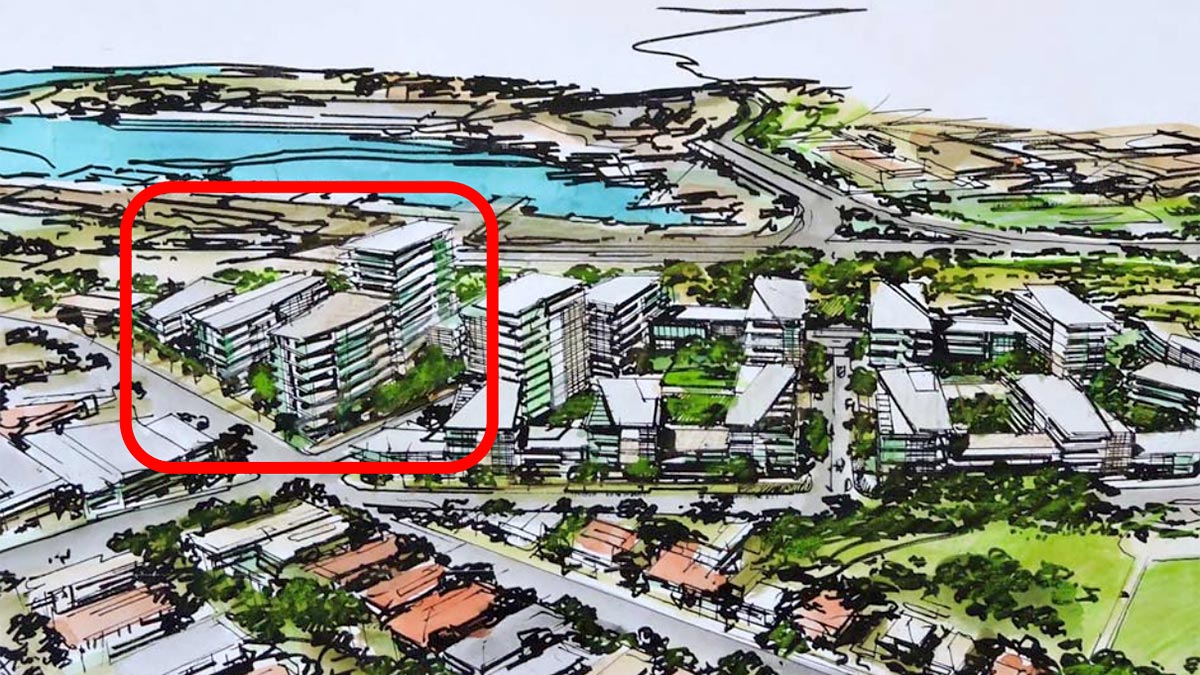 An artist’s perspective of the proposed residential redevelopment. Picture: Desane Group Holdings