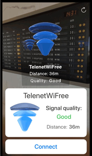 Norwood's augmented reality wifi hotspot finder. Source: Norwood
