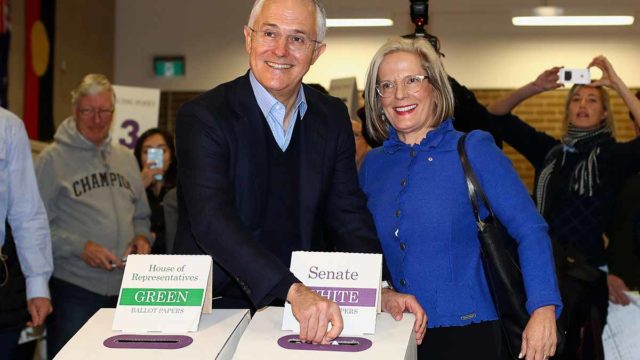 Lucy Turnbull with husband and PM Malcolm Turnbull. Pic: Getty