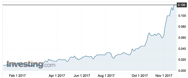 Collerina Cobalt shares over the past 12 months. Source: Investing.com