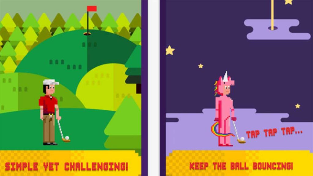 Screen shots from AB1's Clumsy Golf.