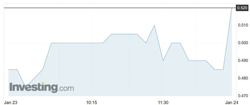 N27 shares hit an intra-day peak of 52c just after market open.