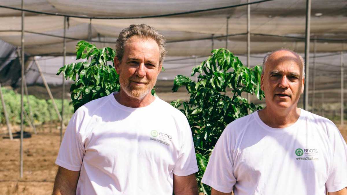 Roots Sustainable Agricultural Technologies executive chairman, Sharon Devir, and his co-founding partner Boaz Wachtel.
