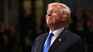 Analysts say President Donald Trump is a good luck charm for resources. Pic: Getty