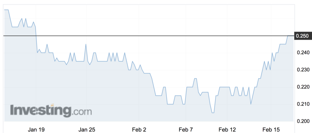 Beston (BFC) shares over the past month.