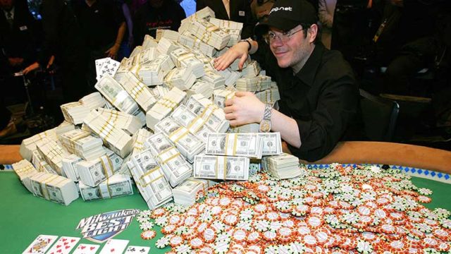 Jamie Gold wins $US12 million at the Las Vegas World Series of Poker in 2006. Pic: Getty