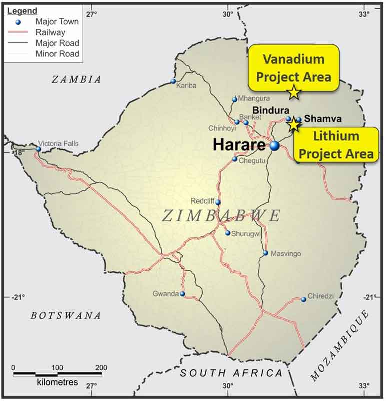 Zimbabwe lithium and vanadium projects, Six Sigma Metals