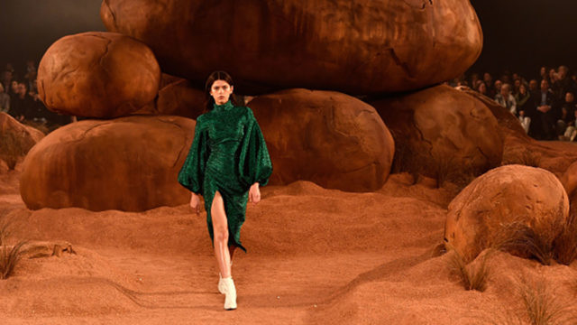 Model Georgia Fowler walks the runway during the Mars-themed Camilla And Marc show at Mercedes Benz Fashion Week Resort 19 Collections.