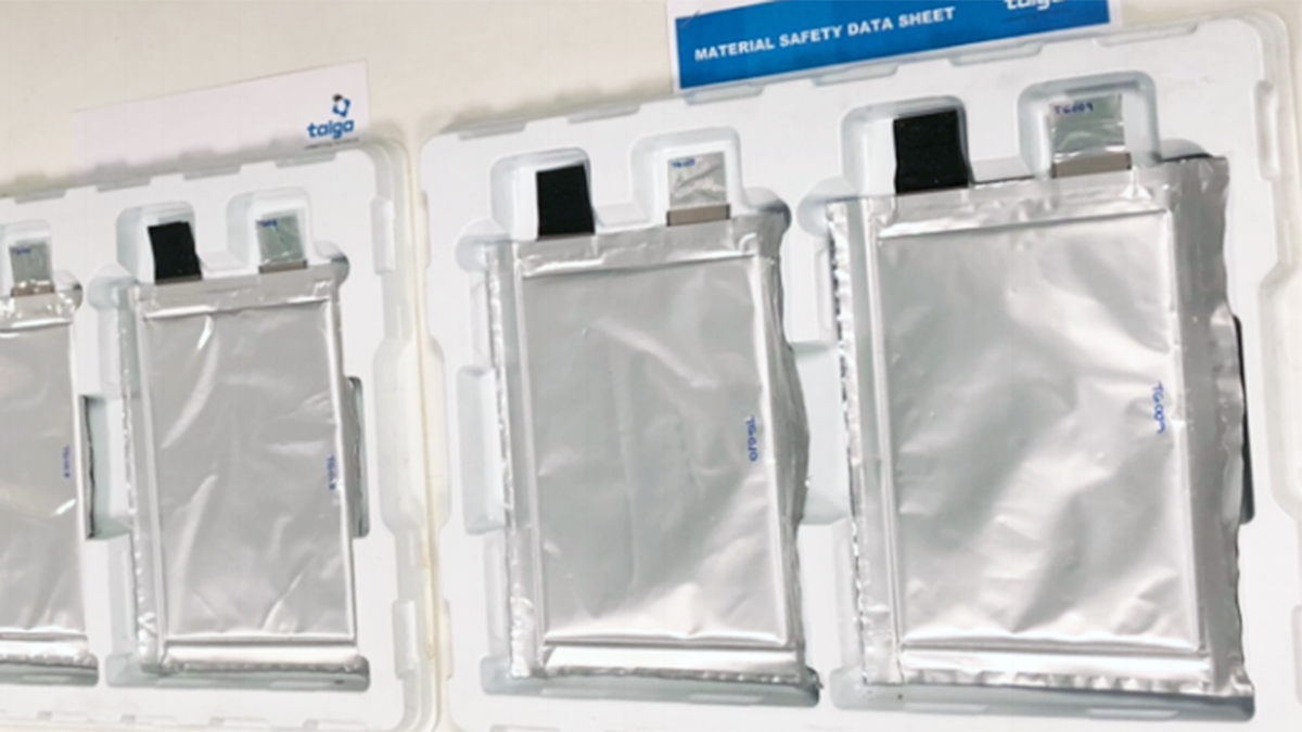 Full scale pouch cells (A5) targeting 4Ah capacity containing Talga graphite anode
