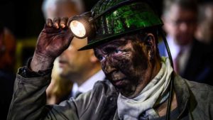A miner in the Zeche Auguste Victoria coal mine on its final day of operation December 18, 2015 in Marl, Germany. Pic: Getty