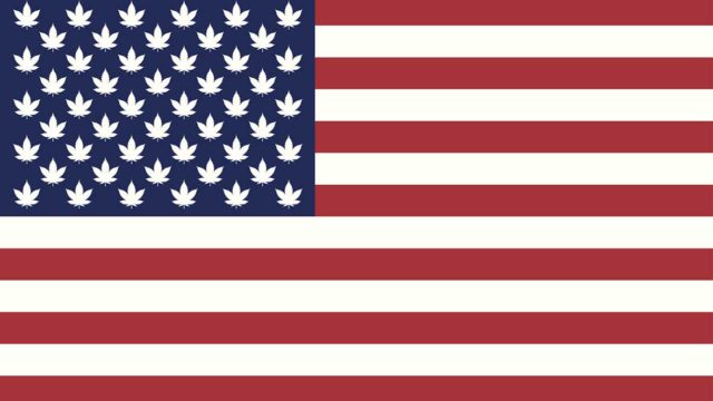 A US flag depicted with cannabis leaves. Pic: Getty