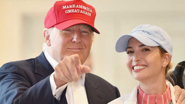 President Trump and daughter Ivanka want to invite yo to the US of A. Pic: Getty