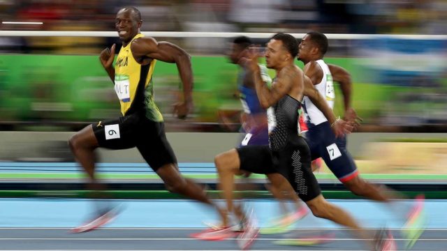 Winning the race, Usain Bolt, Getty