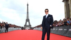 Tom Cruise at the global premiere of 'Mission: Impossible - Fallout' in Paris overnight. Pic: Getty