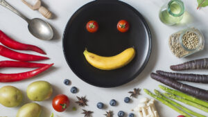 Fresh uncooked vegan food still life.