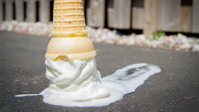 An ice cream that's fallen on the ground. Pic: Getty