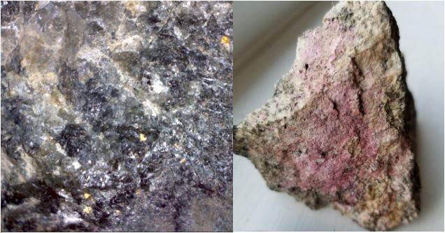Surface rock chip samples from the Erebor prospect with visible gold and oxidised cobalt. Pic: Blackstone Minerals.