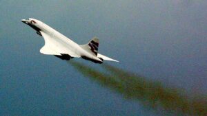A British Airways Concorde takes off from London in 2001 not long before the planes were retired. Pic: Getty