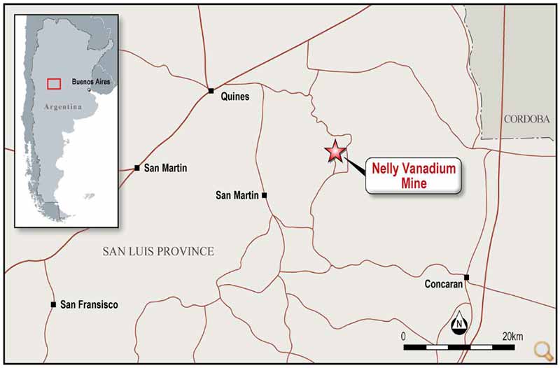 Hardey's Nelly vanadium mine is a 53-hectare tenement 170km from the Argentinian capital of San Luis