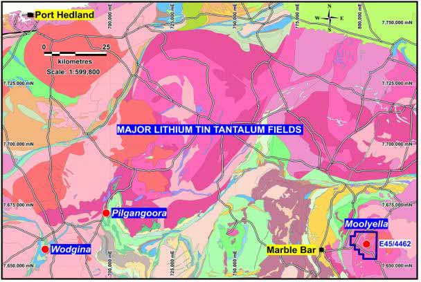 Lithium projects in the Pilbara. Pic: Monax Mining.