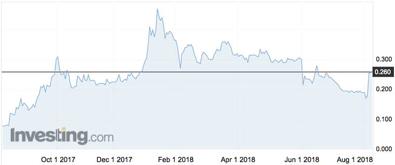 Argosy Minerals (ASX:AGY) shares over the past year