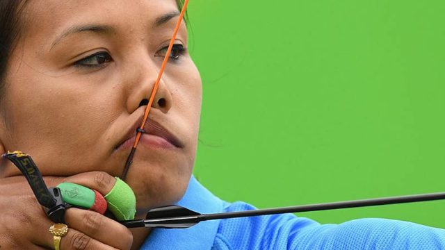 Bombayla Devi Laishram of India competes in the Rio Olympics. Pic: Getty