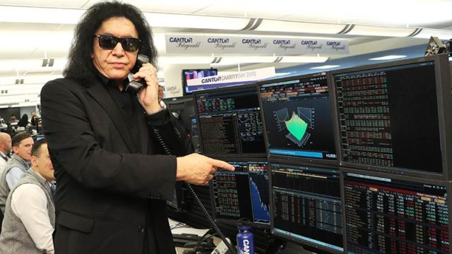 I wanna buy and sell all night and party every day... Kiss's Gene Simmons does Bloomberg. Pic: Getty