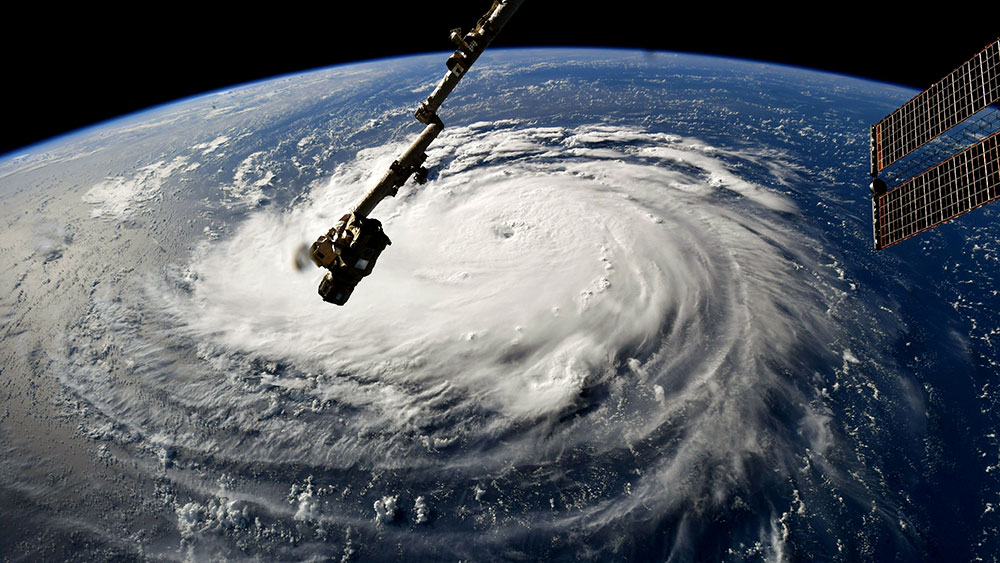 Hurricane Florence over the Atlantic Ocean. Photo: Ricky Arnold / NASA