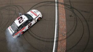 Brad Keselowski does a burnout. Pic: Michael Reaves / Getty
