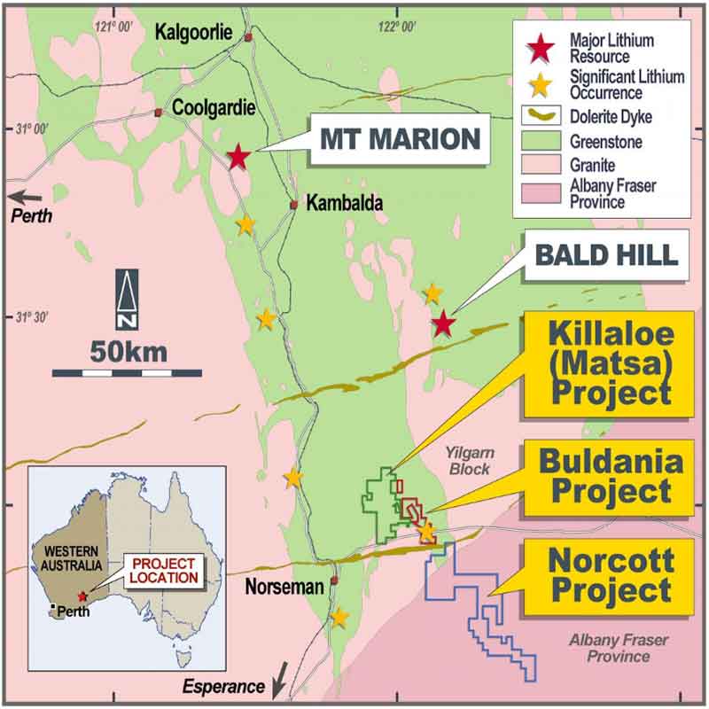 Liontown's Buldania lithium project in Western Australia's Eastern Goldfields. Map: Liontown