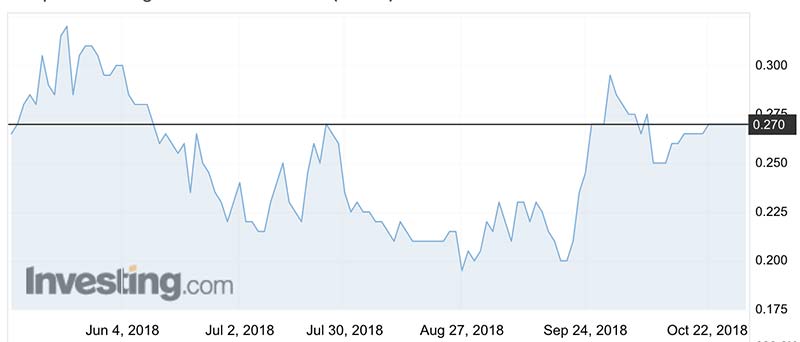 The Graphex Mining (ASX:GPX) share price over the past year.