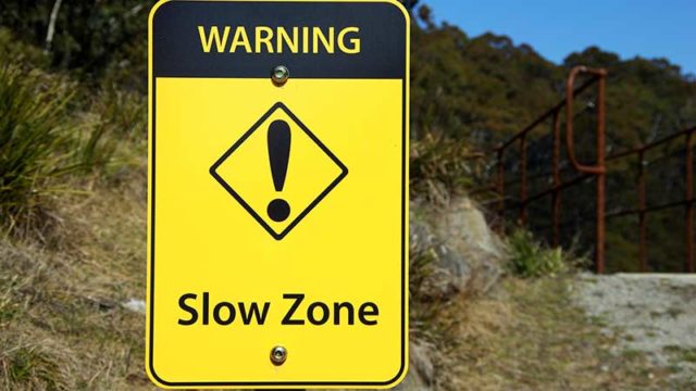 Slow Zone sign. Pic: Getty