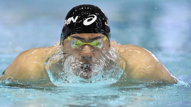 Tomoru Honda of Japan competes at the FINA Swimming World Cup in Tokyo this week. Pic: Getty