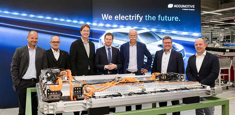 Daimler subsidiary Accumotive is ramping up battery production (pictured) for the EQC, the first full-electric Mercedes-Benz vehicle.