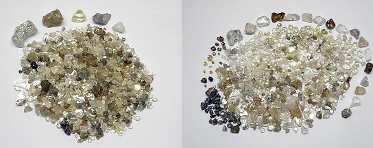 Selection of diamonds from Lucapa's latest sales parcel.