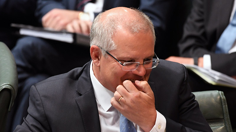 Prime Minister Scott Morrison during question time at Parliament House. Pic: Getty