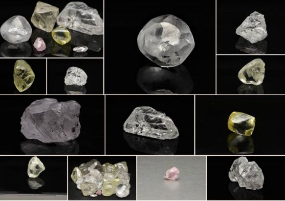 Selection of Mothae diamonds sold in the Antwerp tender. Pic: Lucapa