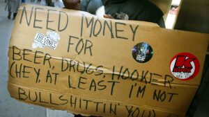 Poor, no money, begging, Getty