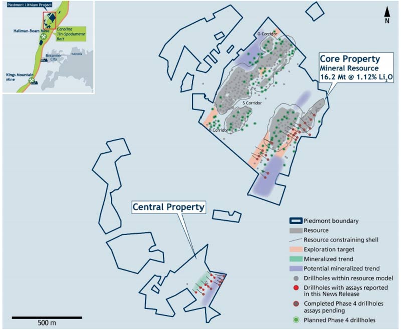 Piedmont's Core and Central properties.