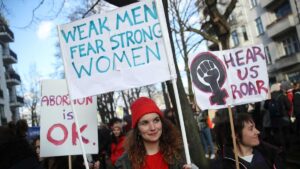 Women protesting, Getty