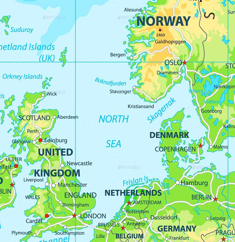 North Sea map