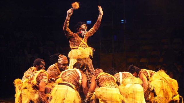 Performers entertain the crowd during the Afrika-Afrika show in Belgium. Pic: Getty.