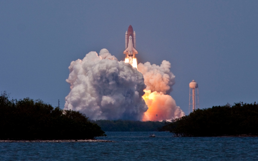 Atlantis rockets into the sky