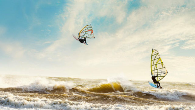 Kite Surfers takeoff
