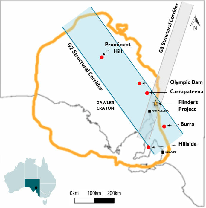 The Flinders project regional and structural setting