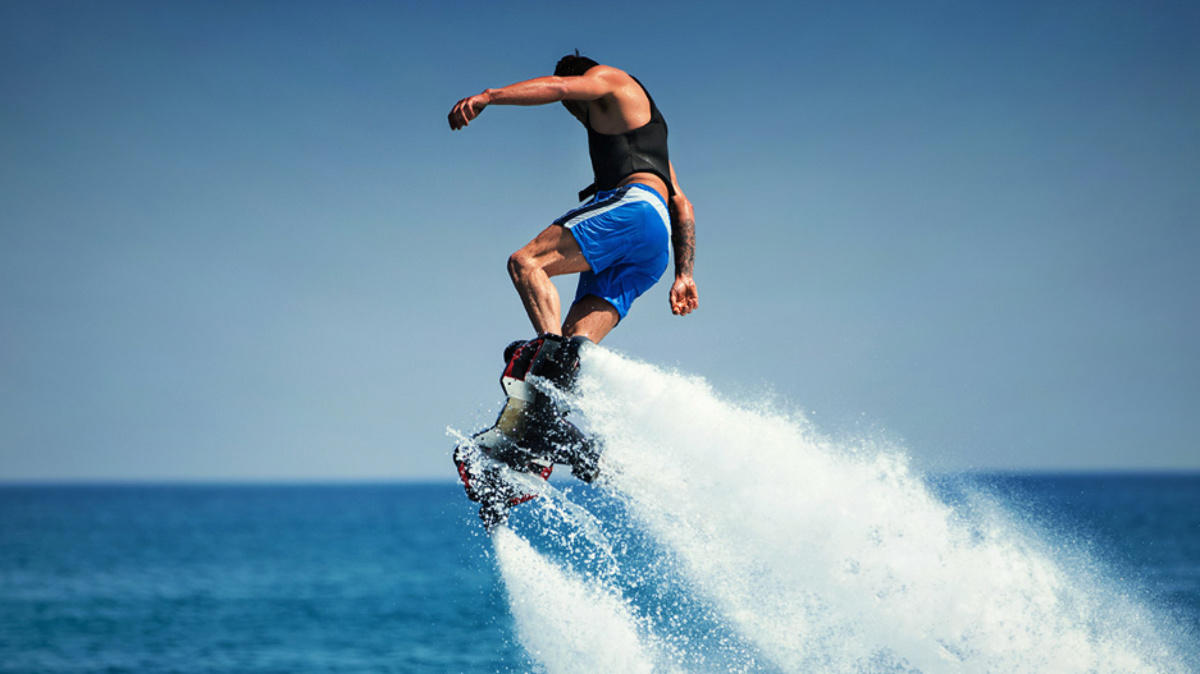 Man taking off