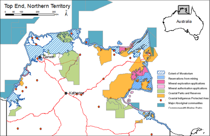 Map showing the extent of the ban on coastal exploration