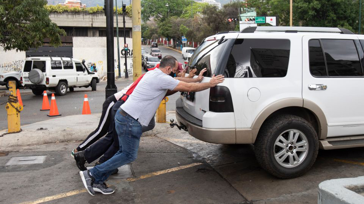pushing truck