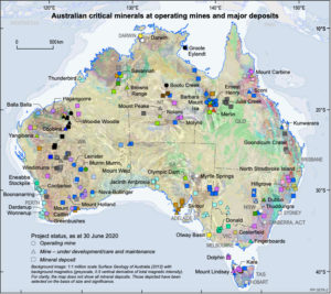 Map of critical minerals projects listed in prospectus