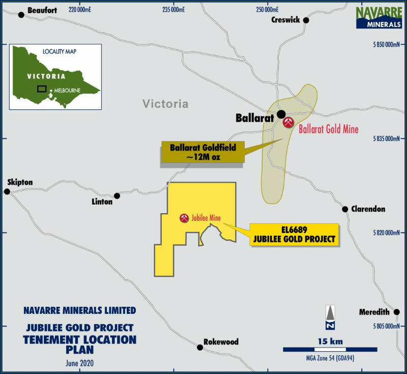navarre minerals jubilee gold project location